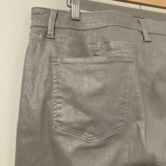 Talbots Women Size 14 Slim Grey Ankle Pant Silver Jeans Cropped Fancy Slimming - Picture 11 of 11